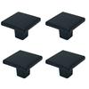 4pcs Simple Solid Single Hole Handle, Pure Black Wardrobe, Cabinet, Drawer, Door Handle