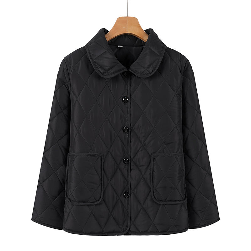 

Women s Autumn Winter Solid Color Plus Size Warm Jacket Long Sleeved Warm Jacket 5XL чорний