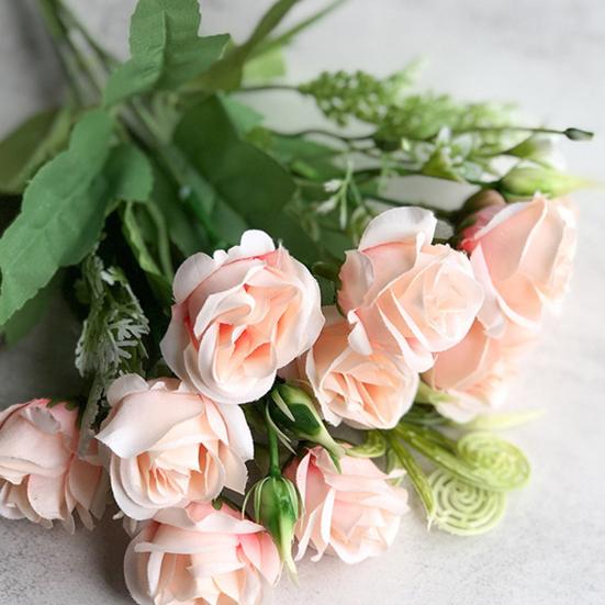 Artificial Flower Nice-looking Weather-resistant Exquisite Modern Simple Artificial Rain Rose for Lover