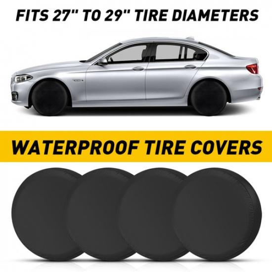 4PCS Waterproof Wheel Covers Tire & Tyre Trailer RV Camper Sun Protector 27"-29"