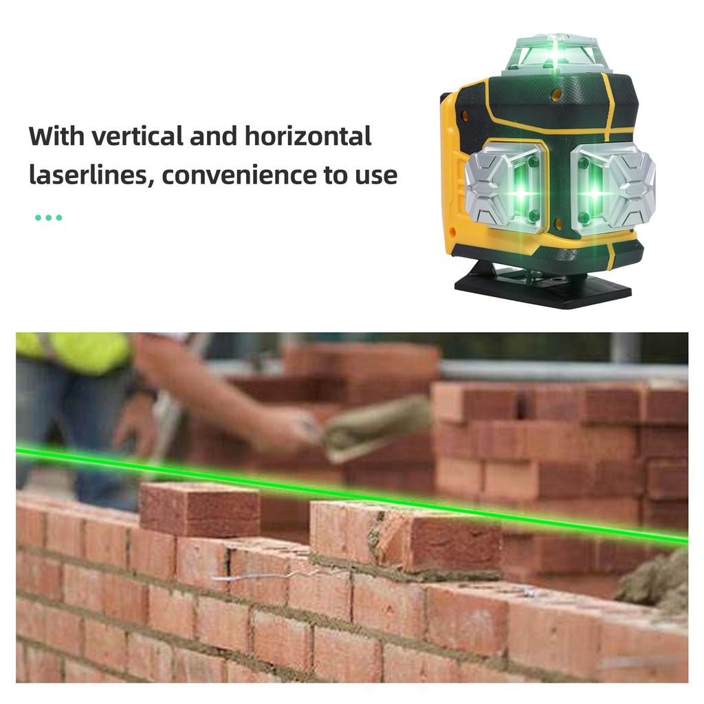 Multifunctional 4D 16 Lines Laser Level 3 Degrees  Selfleveling Machine Rechargeable Lithium Battery