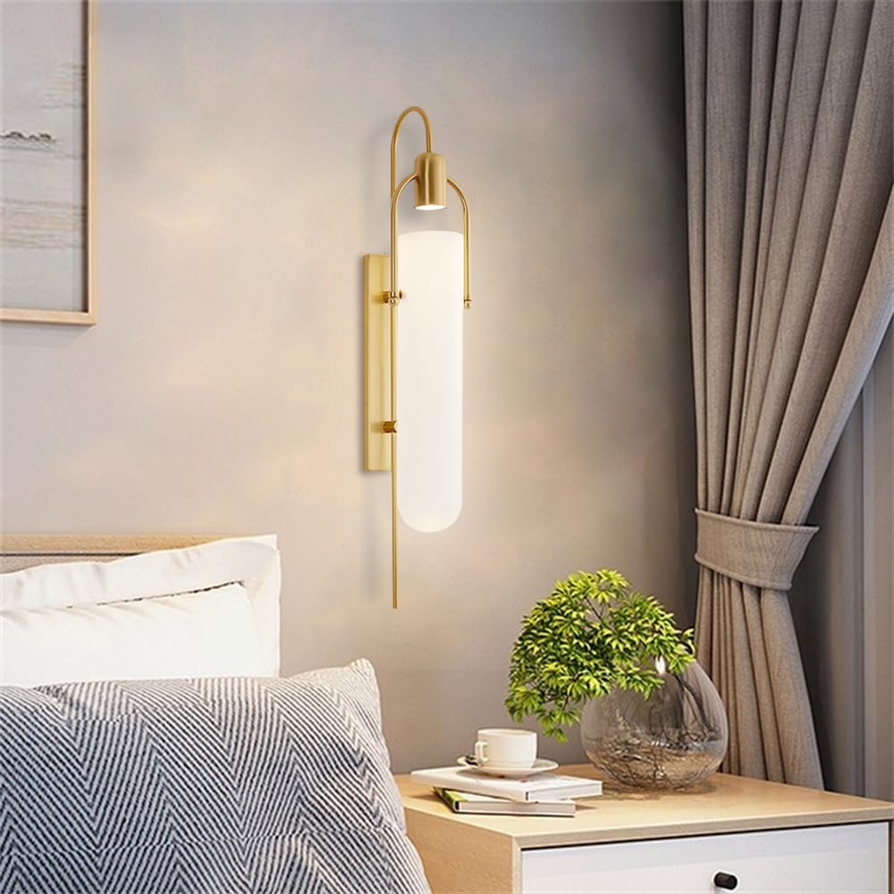 Balde - LED Wall Lamp 65 cm Gold Metal + Glass