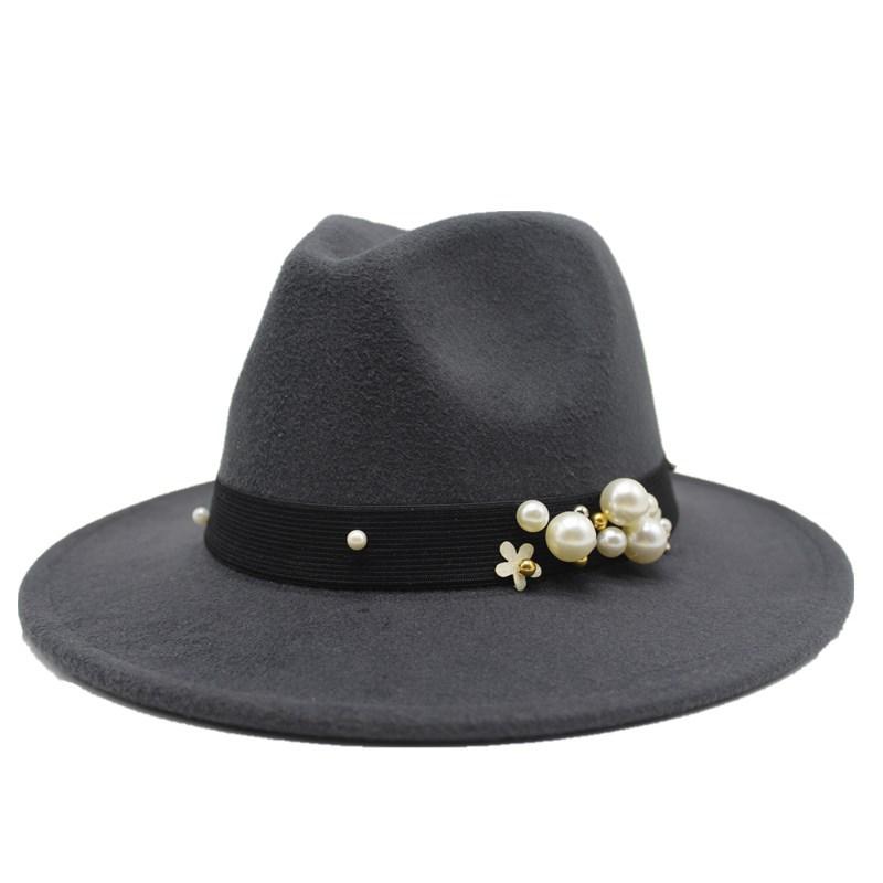 Ladies Tweed Hat Wedding Jazz Hat Season British Retro Pearl Top Hat Women