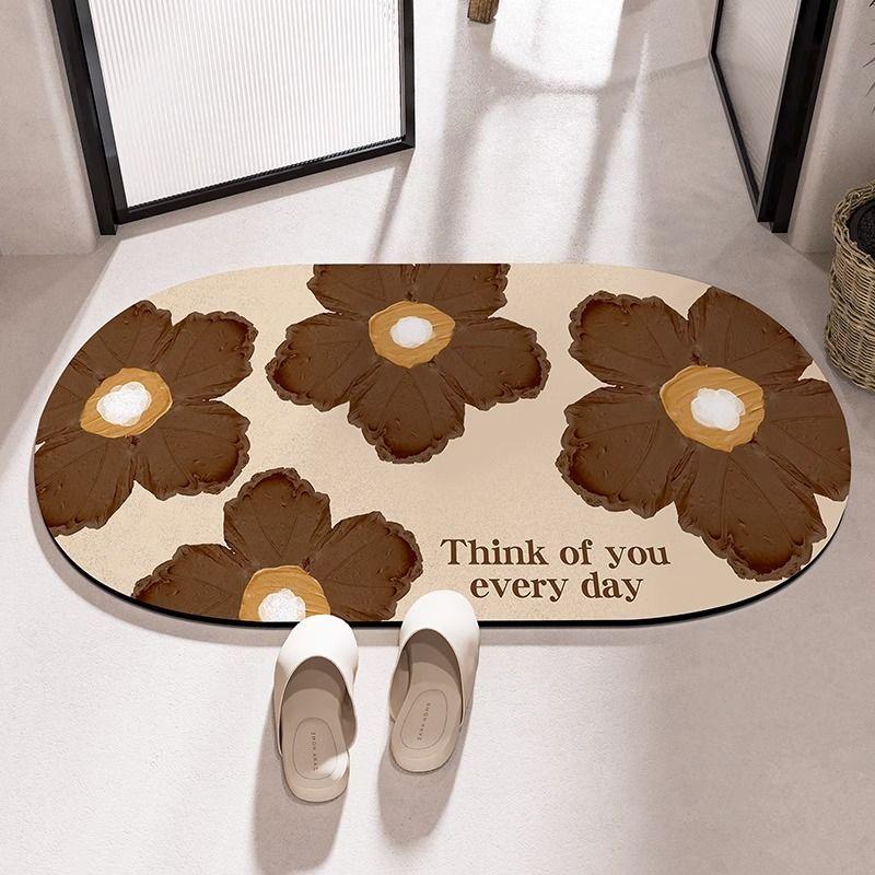 Customizable Size Diatom Mud Absorbent Floor Mat Bathroom Door Cushion Non-slip Toilet Mat Toilet Yiwu Carpet