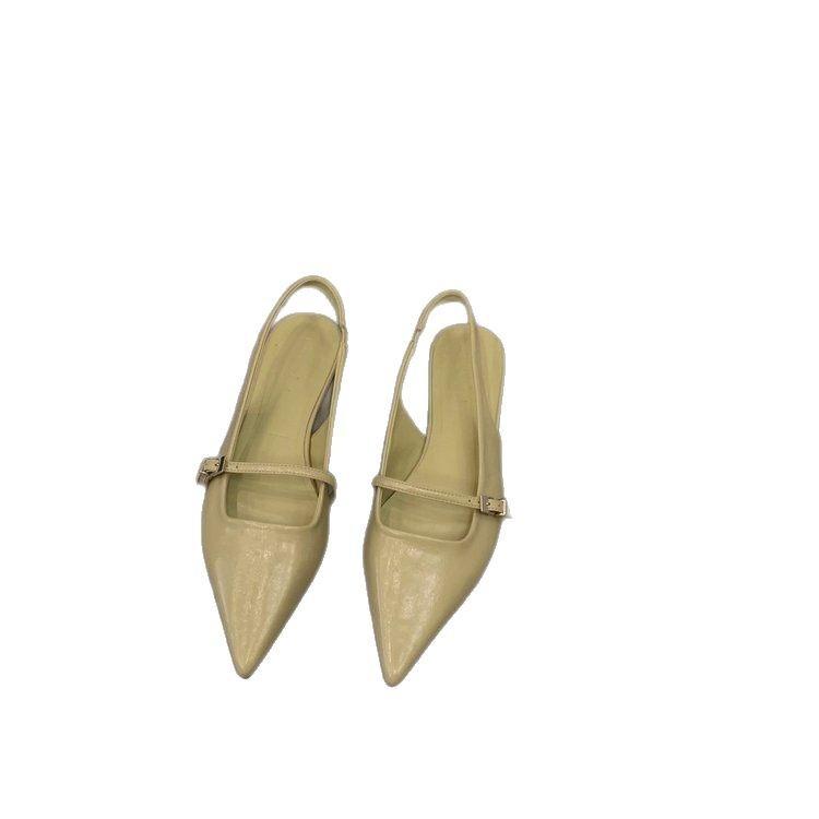 Flat Bottom Versatile Not Tired Foot Bag Head Sandals Fairy Shoes 2025 New Spring and Summer Pointed Temperament Niche Single Shoes