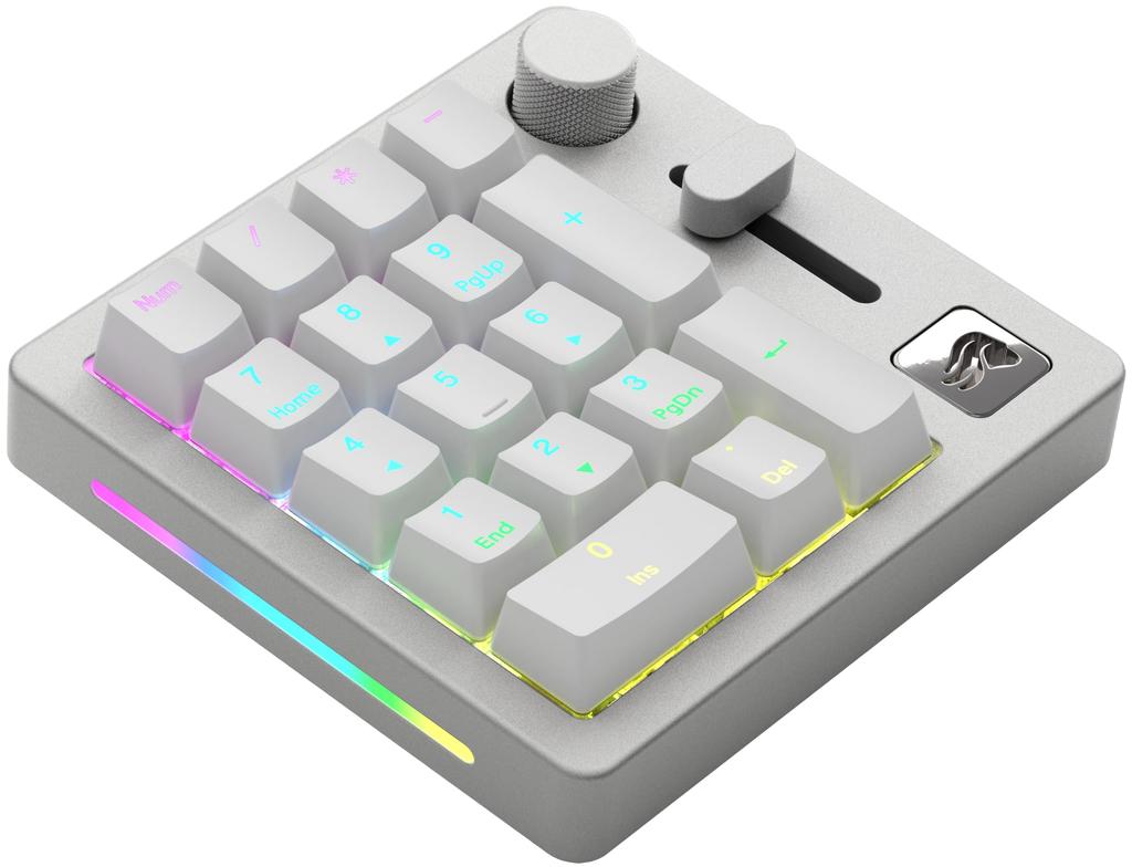 Glorious Numpad Premium Wireless Macro Pad with Fox Linear Switches (White)
