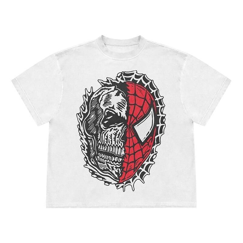 

Авторизует новую высококачественную футболку с принтом «Череп Человека-паука» с такими же свободными короткими рукавами для мужчин и женщин. 4XL