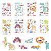 Mickey Mouse Toy Jigsaw Puzzle Stickers: 8-Sheet Waterproof Self-Adhesive Cartoon Scrapbook Decorations
