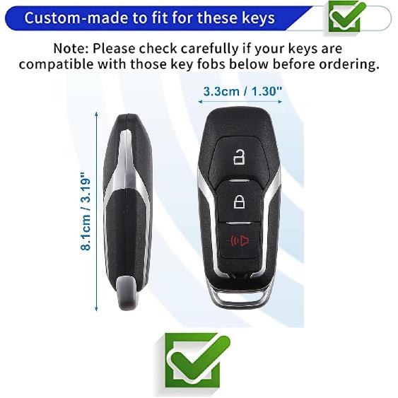 for Ford Key Fob Cover with Keychain Fit for Ford Explorer 2016 2017 Smart Key Shell (Pink)