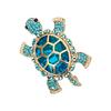 Crystal Studded Turtles Brooch With Secure Clasp Hypoallergenically Alloy Lapel Pin Jewelry For Parties Travel Gifts