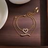 Yori Fashion Stainless Steel Openwork Heart Bracelet 18k Gold Plated Waterproof Jewelry For Women Charm Fashion