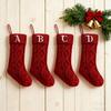Christmas Stockings with Initials 18" Large Embroidered Monogram Knit Christmas Stocking Holiday Family Stocking for Fireplace Party Decoration