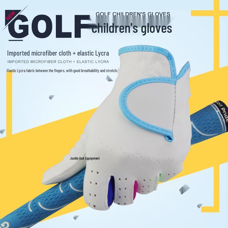

Детские гольф-перчатки - Удобная, износостойкая, моющаяся микрофибра для мальчиков и девочек (Левая и правая руки) White-Blue Both Hands 14
