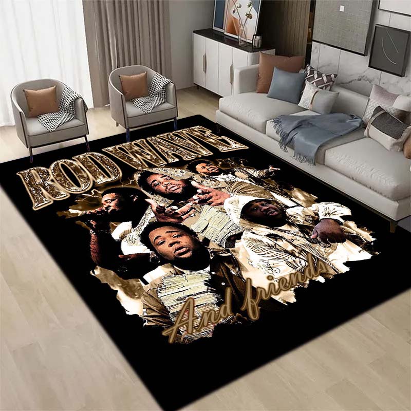 3D  Hip Hop Rapper Carpet Rod Wave Home Living Room Bedroom Decoration Flannel Comfortable Anti slip Area Corridor Carpet Gift
