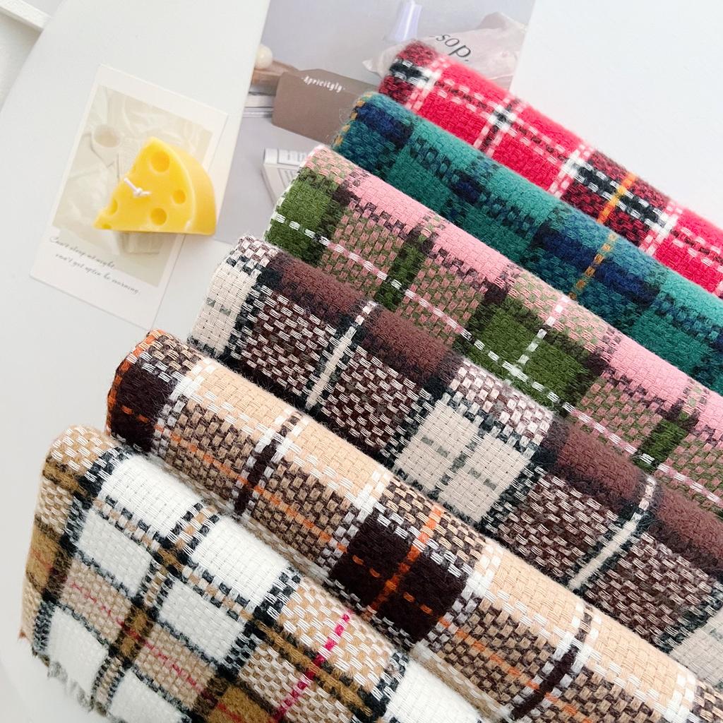 Autumn and Winter New Korean Lines Color Matching Imitation Cashmere Plaid Simple and Versatile Shawl Fringed Warm Scarf Women
