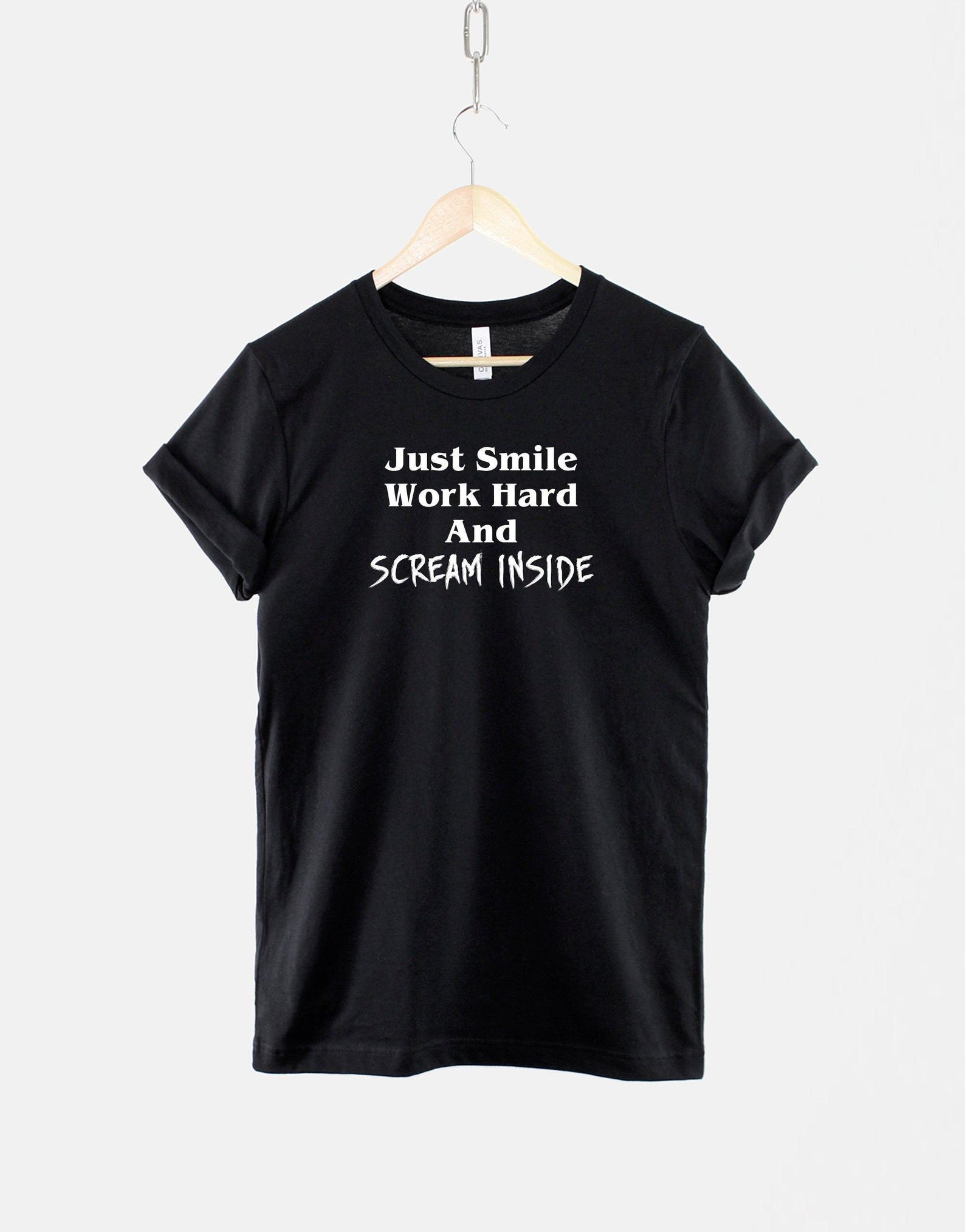 Scream Inside Tee: Motivational Hustle, Positive Message Shirt (Cotton) XL