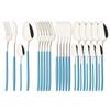 Rainbow 18/10 Stainless Steel Dinnerware Set Kitchen Flatware Tableware Sets Knife Fork Spoon Tea Spoon Cutlery Set Service for 6