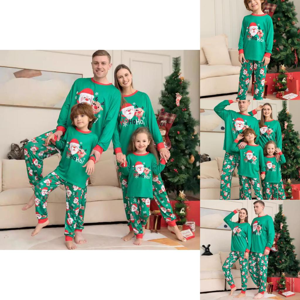 Festive Christmas Family Pajama Set Adorable Santa Print Soft Fabric For Everyone