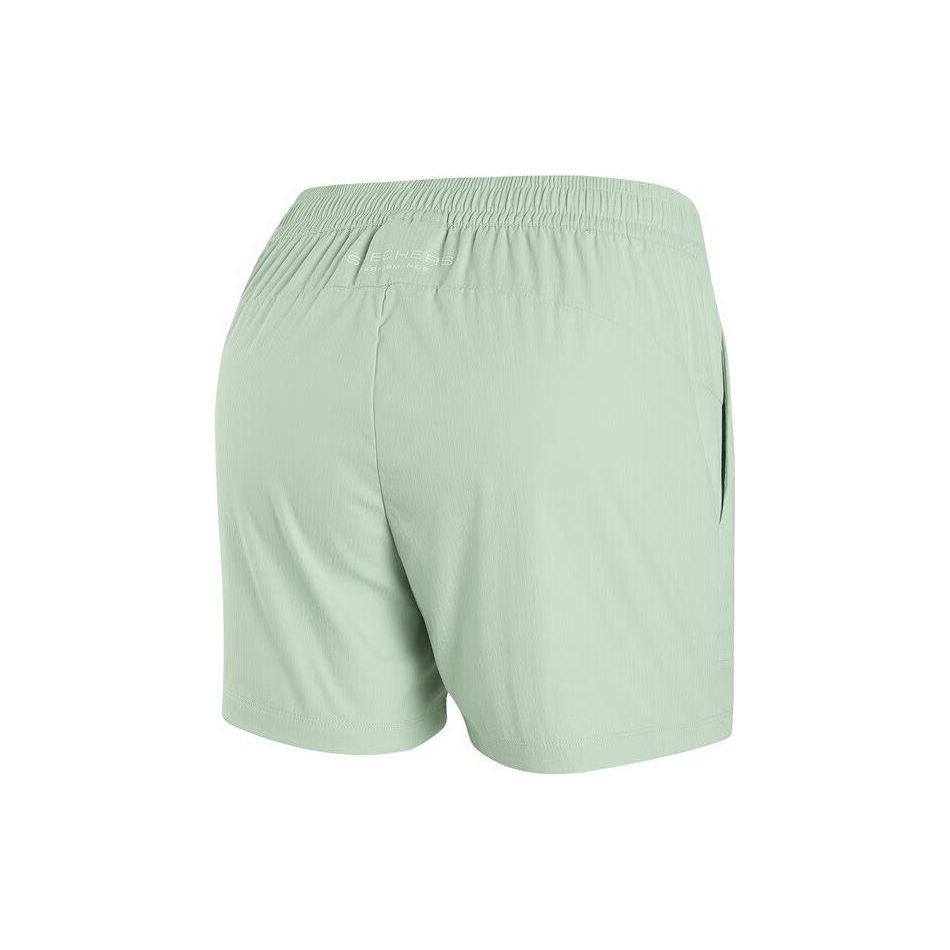 Skechers Solid Color Mid-Rise Straight Leg Casual Shorts Women Shorts Green P323W008-02QQ