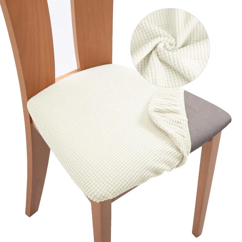 Jacquard Chair Cover For Dining Room Elastic Cushion Cover Soft Seat Cover Breathable Protective Furniture Cheap Cover For Home