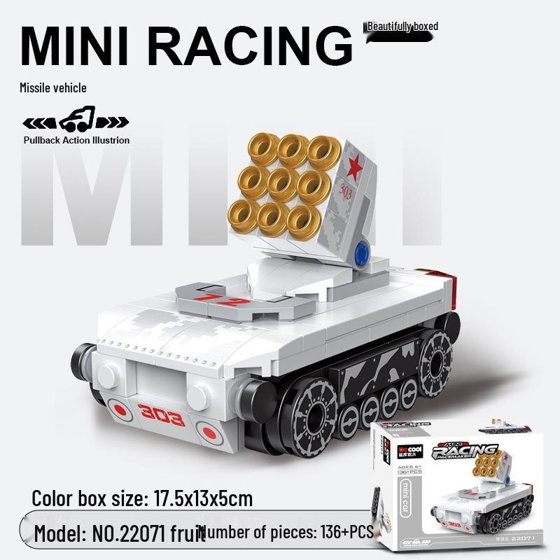 Pull-Back Assembly Toy Set: Campervan, Race Car, Ambulance, Fire Truck