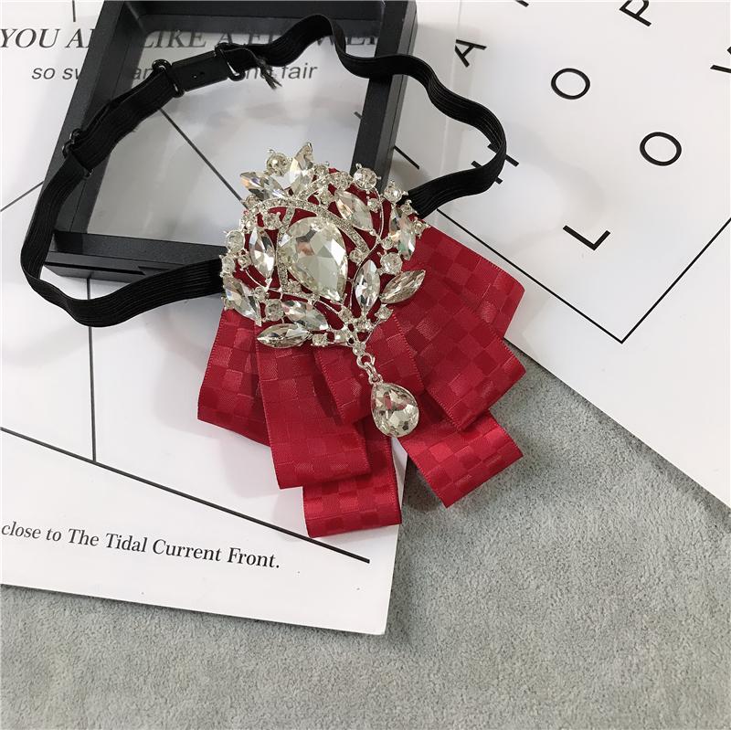 Korean Version of Bow Tie Female College Style Japanese Free-play Female Collar Flower Diamond Jewelry Shirt Accessories Male Bo