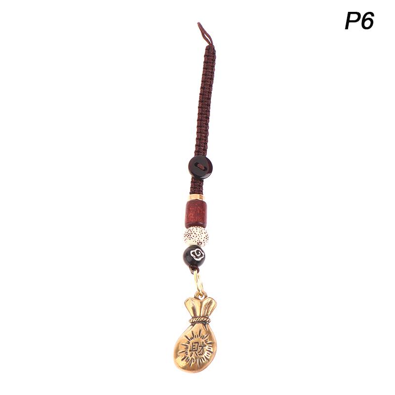 Vintage mosazné tibetské buddhistické mantra- zvonkové klíčenky šňůrka přívěsky ručně vyráběné lano kroužky na klíče od auta visací šperky