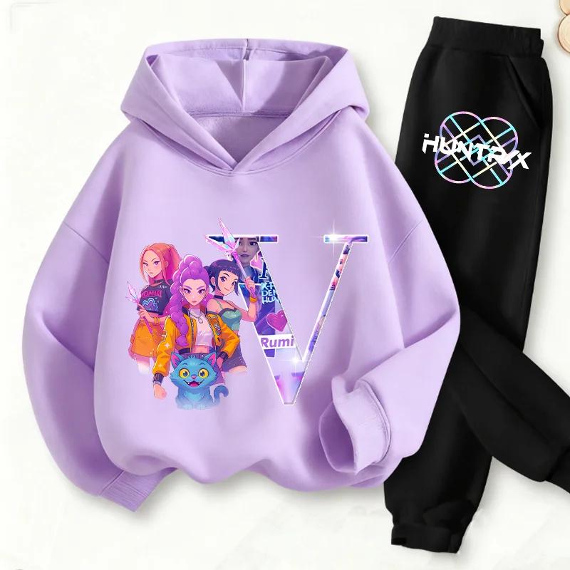 

Clothing Sets Girls Set Printed Casual Hoodie Sweatshirt Girls Fashion Kids Clothing Sportswear 120