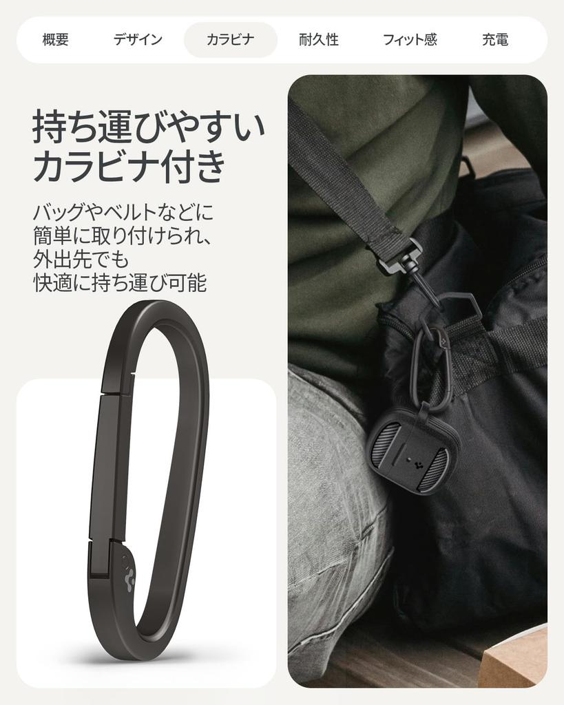 Spigen Pixel Buds 2a Shockproof PC TPU Wireless Charging Carabiner Simple Rugged ACS09480 Case, Dual-Layer Design, Compatible, Included, Lightweight,