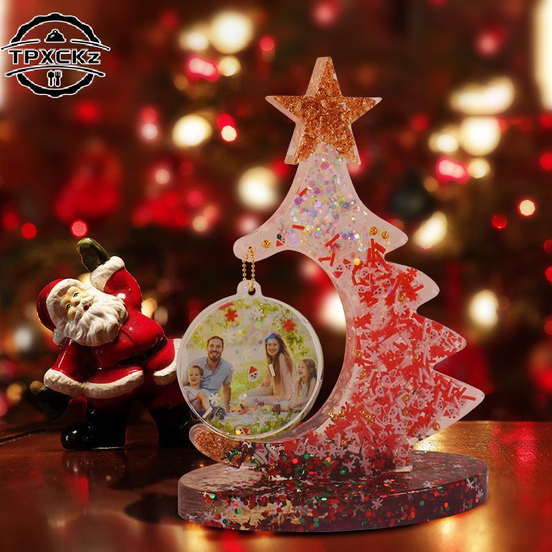 DIY Christmas Tree Photo Frame Making Tools Crystal Resin Epoxy Craft Mold Silicone Handmade Home Decoration