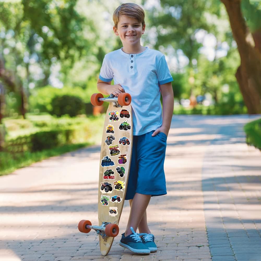 50PCS Monster Truck Stickers, Truck Car Stickers for kids, Car Stickers Waterproof for Water Bottles Skateboard Car Bike Phone Case Laptop Suitcase,