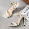 Summer New Large Size Sandals Comfortable and Fashionable One Word Buckle Open Toe High Heel Stiletto Outdoor Sexy Women's Shoes