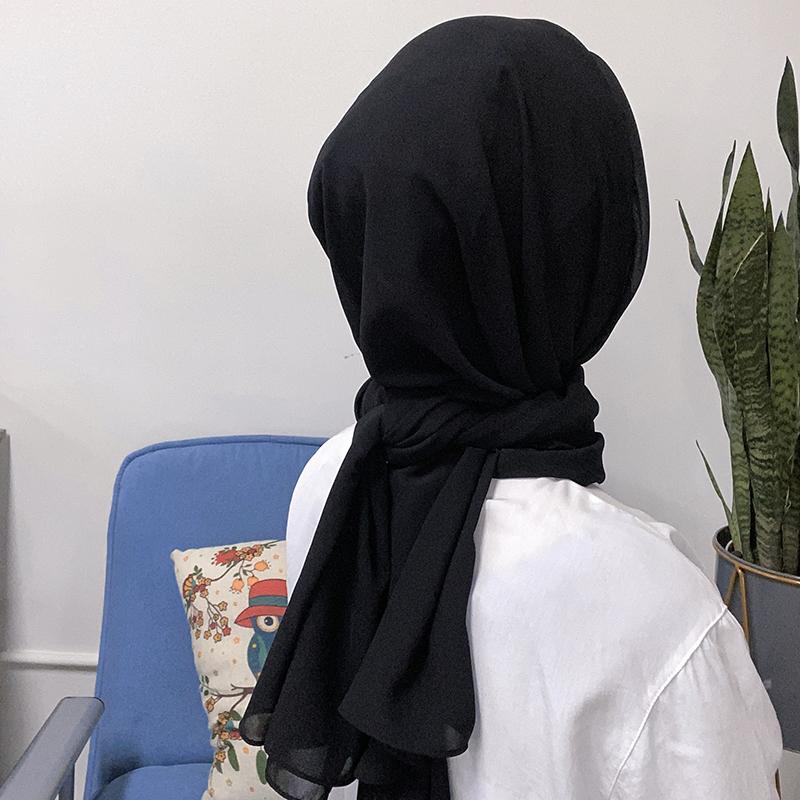 Muslim Women Bonnet + Chiffon Shawl Instant Under scarf Cap Islam Inner Scarf Headband Stretch Hijab Cover Headwrap Turbante