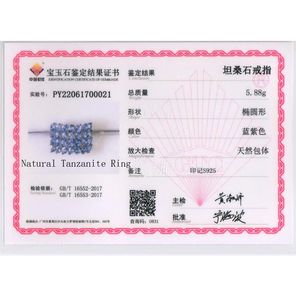 Design de lux Tanzanit oval 3*4mm piatră prețioasă inel mare 925 argint sterling femei bijuterii fine pentru mama cel mai bun cadou