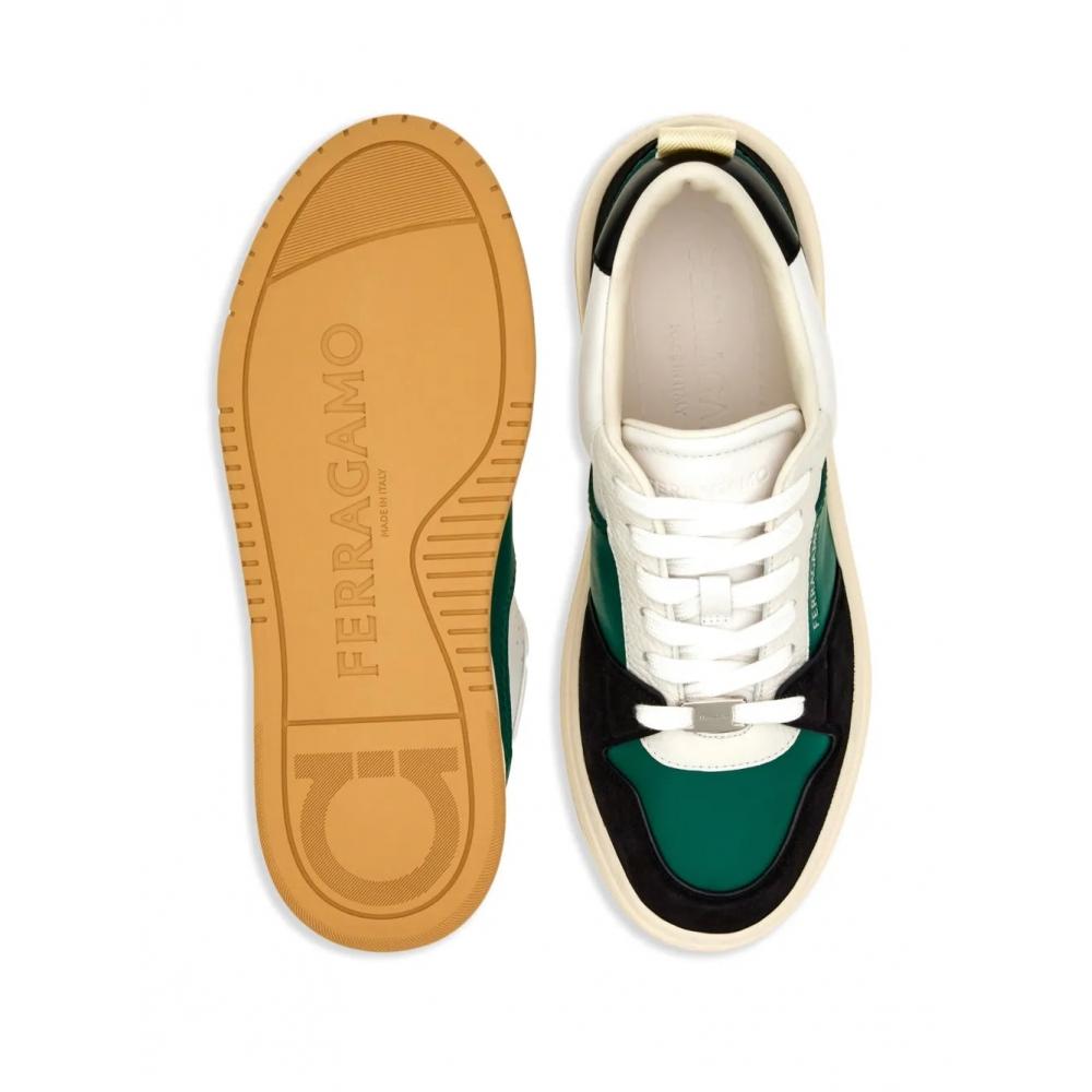 Salvatore Ferragamo Ferragamo Dennis Panelled Sneakers Green