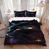 3pcs Anime Cat Galaxy Bedding Set - Includes One Quilt Cover and Two Pillowcases (No Core) - Perfect for Bedroom and Guest Room Decoration,