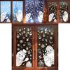 Christmas Snowflake Static Cling Glass Sticker With Santa And Snowman For Window Decor
