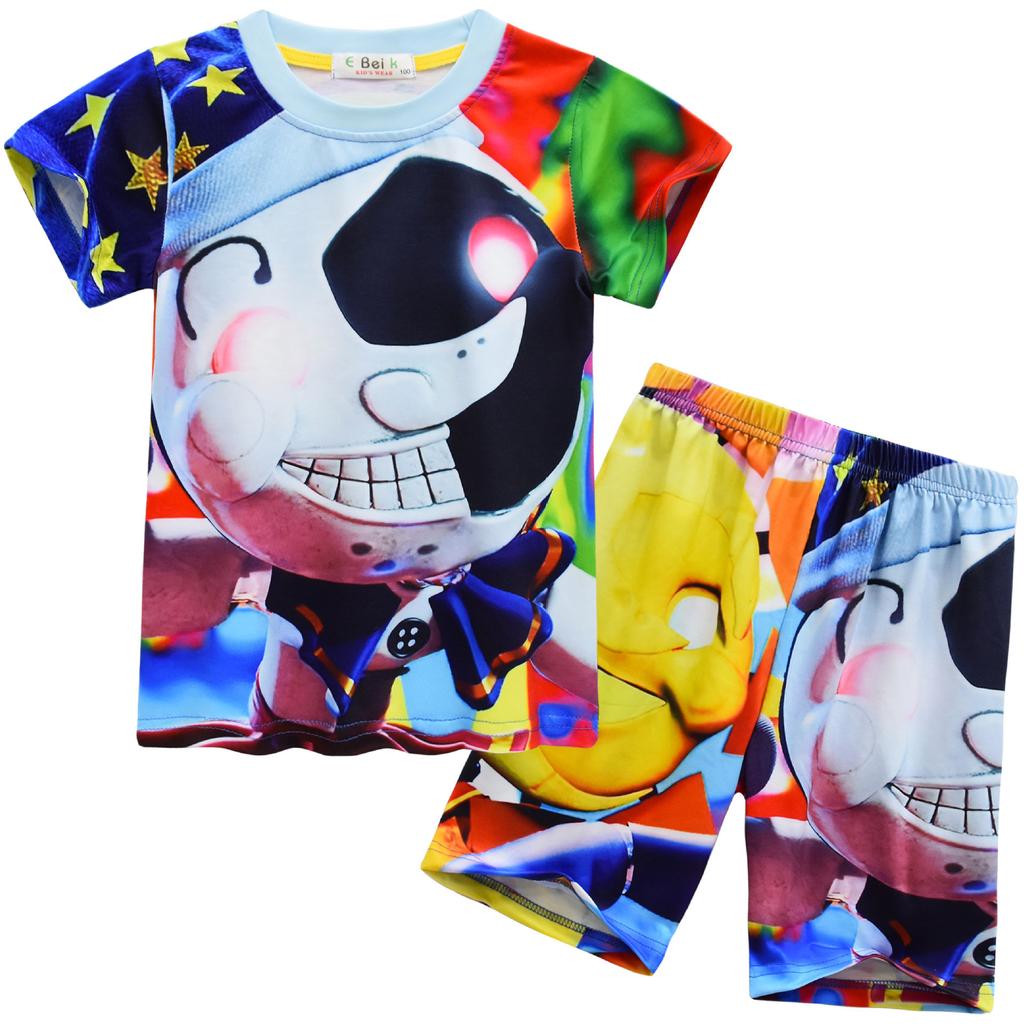 Cartoon Digital Printing, Children'S Short-Sleeved Top T-Shirt + Shorts Loungewear Set