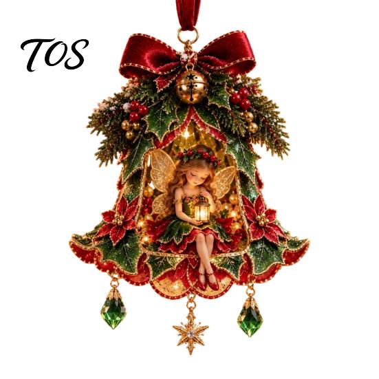 Colorful Elf Pendants for Christmas Fairy Bell Ornament, 2D Flat Flower Hanging Small Festive Gift Birthday Decoration, Acrylic Xmas Tree Pendant