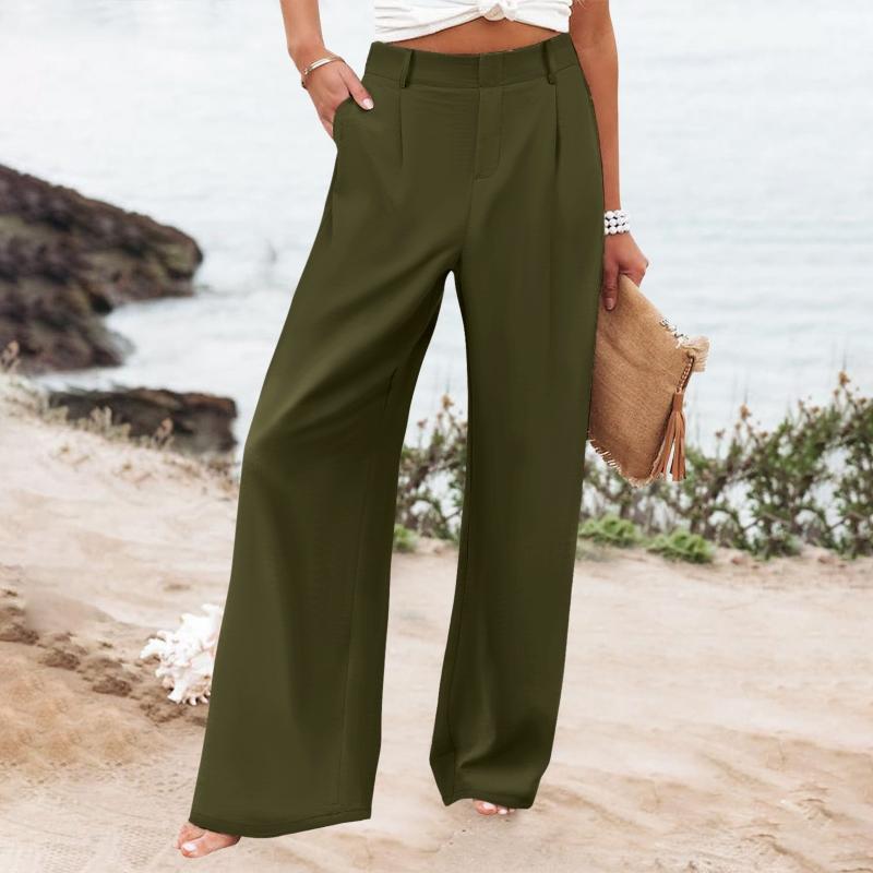 High-waisted Trousers Women's Straight-leg Trousers Solid Color Casual Trousers Professional Office Trousers for Women