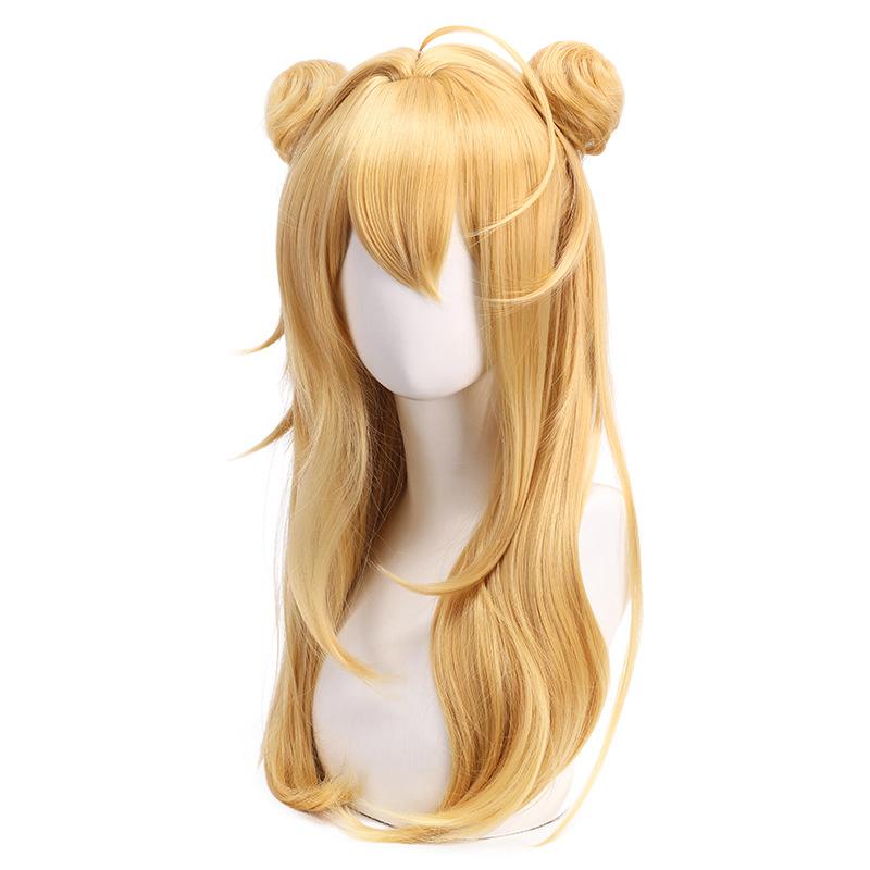 Synthetic Cosplay Wig Mi-ku Inspired Creative Light Wavy Twin Ponytails Fiber Hair for Costume Party Anime Styling