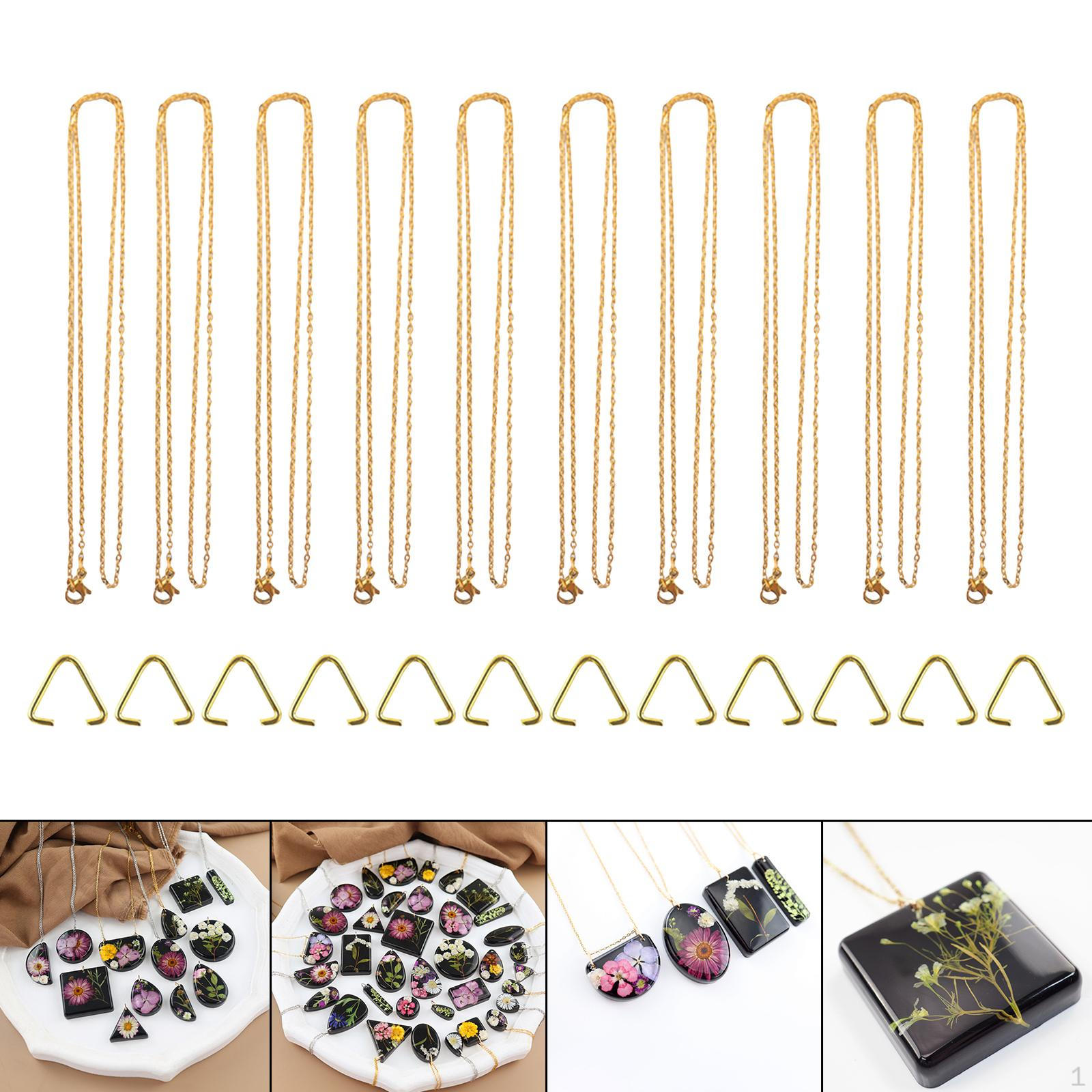 

10 Pieces Jewelry Making Chains Chain Necklace crafts W/ Small Triangle Rings Alloy for Bangle