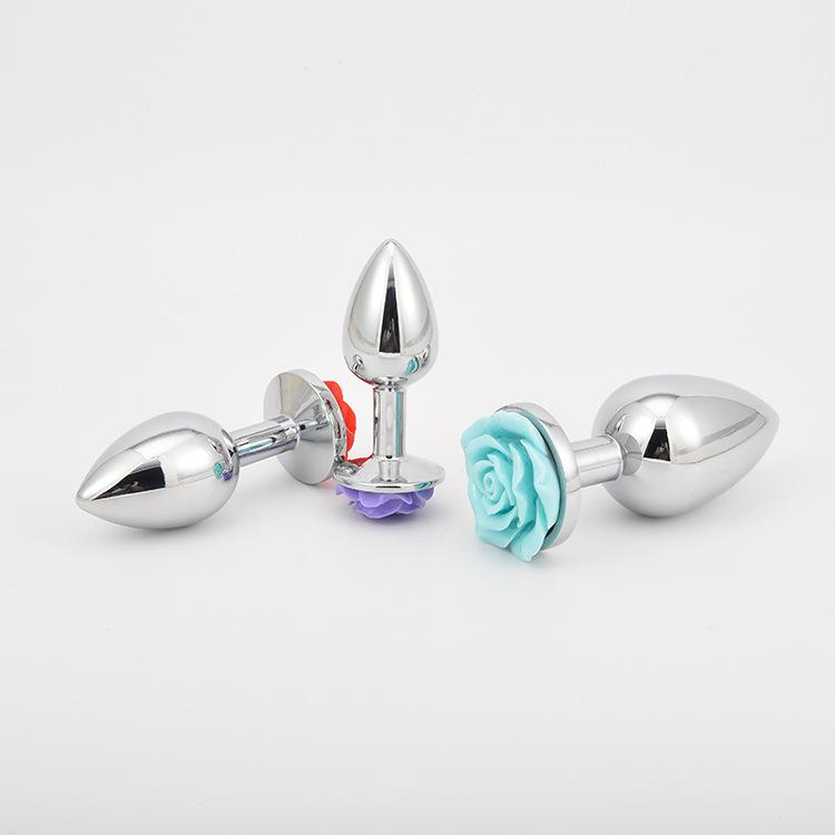 Rose Flower Metal Anal Plug Male and Female Anal Masturbation Toys Alternative Adult Sex Toys Dildo for Anal Rose Sex