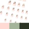 Detachable Green Floral Jelly Nail Tips