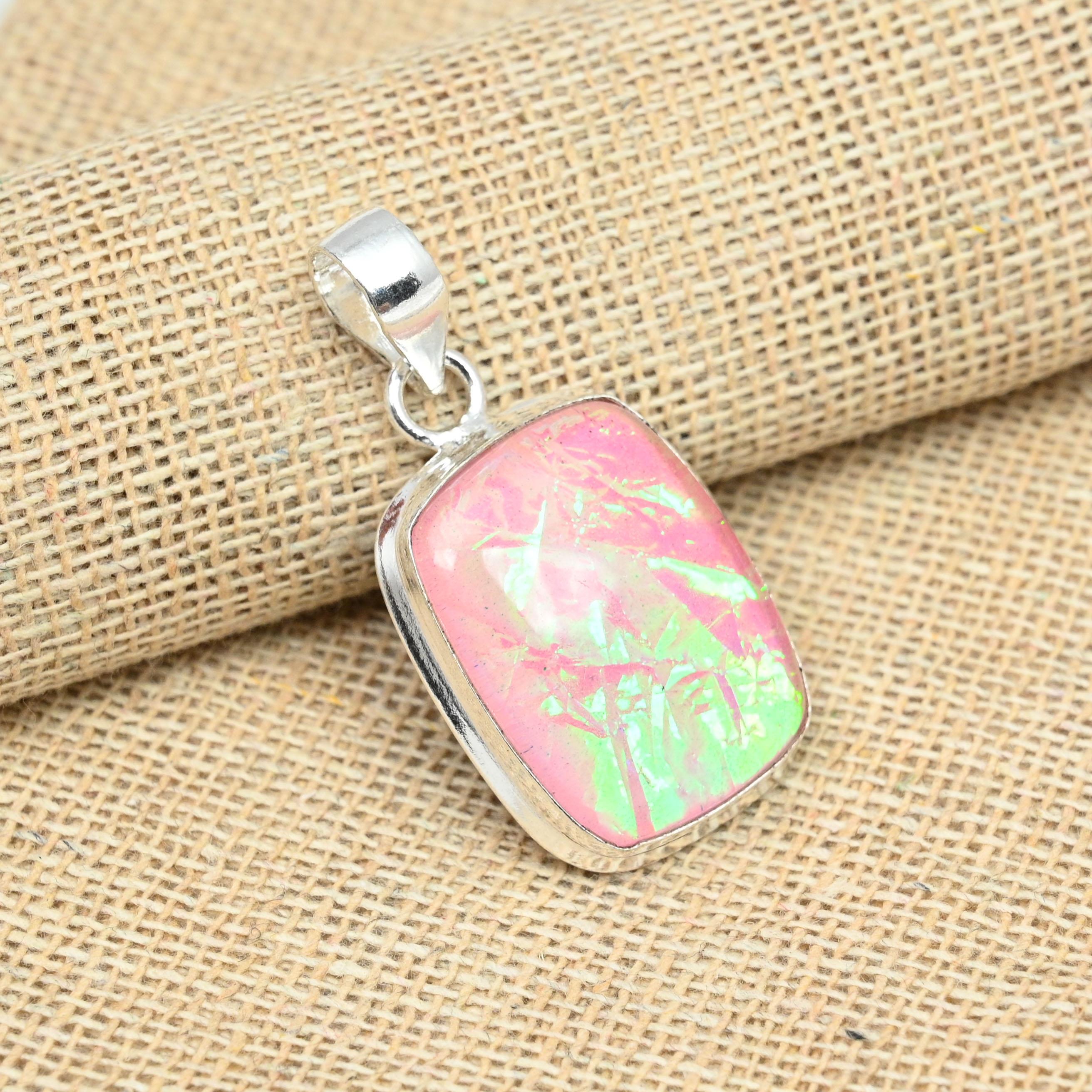 

Розовый австралийский тройной опал, драгоценный камень, стерлинговое серебро 925 пробы, дизайнерский ювелирный кулон для подарков 1.57 Inches розовый