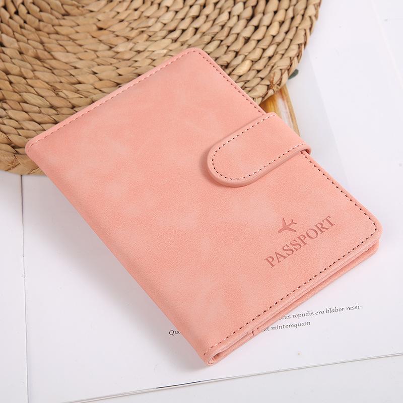 Reise-Passhülle aus Leder, wasserdicht, Reise-Kreditkartenetui, niedliches Passbuch für Damen/Herren, Passhülle mit Schnalle