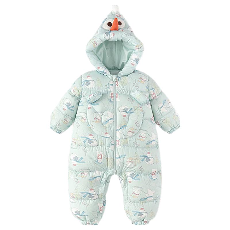 Baby Hooded Goose Down Winter Romper