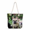Multifunctional Dog Printed Thick Rope Shoulder Beach Bag Casual Large Capacity Handbag 7620