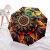 1pc Mandala Artwork Automatic Folding Umbrella - Compact 8-Rib Design,Perfect Gift for Friends & Family Yy250926005