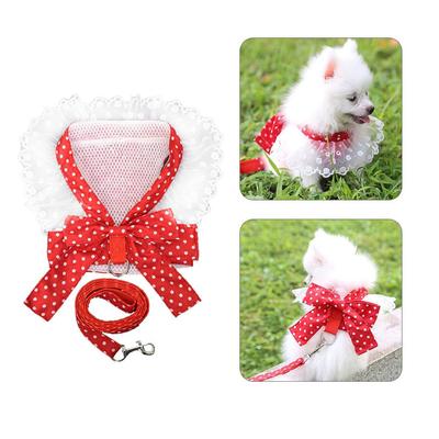 Dog Cat Bow Chest Harness Leash Comfortable Puppy Small Dogs Harnesses Vest for Party Shopping